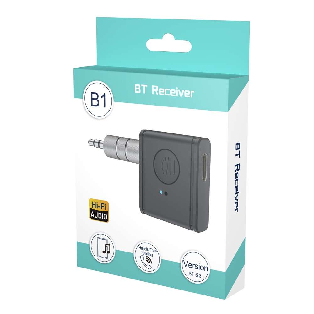 B1 3.5mm Car Audio Adapter HiFi Sound Hand-Free Call Bluetooth-compatible 5.3 AUX Receiver