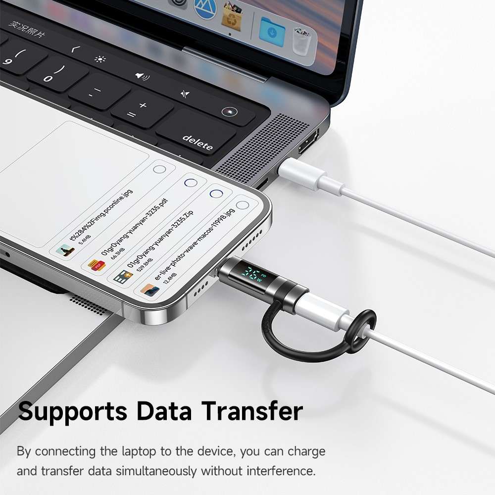 MCDODO OT-2610 MDD Digital Display PD Adapter USB-C Female to iP Male 36W Fast Charging Converter