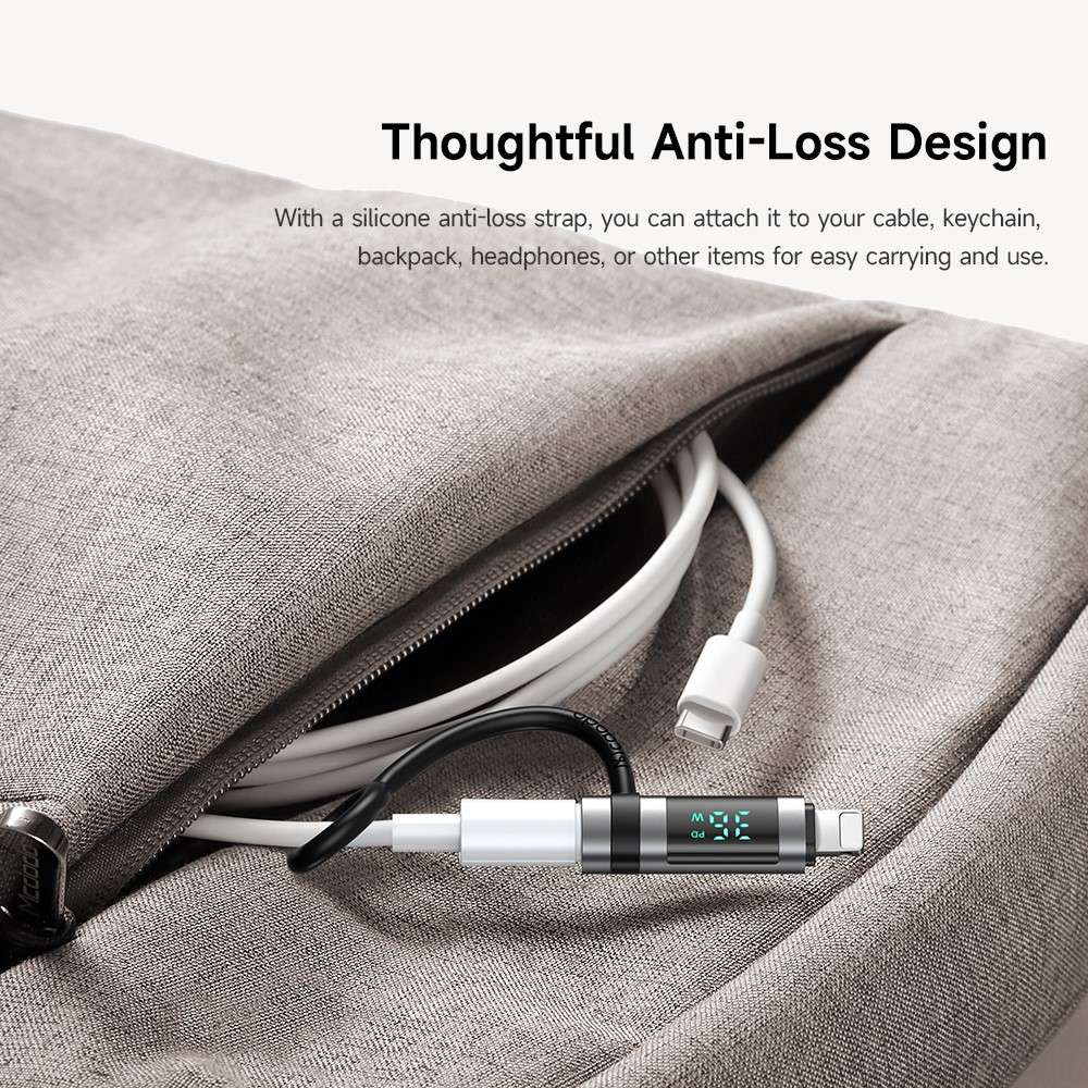 MCDODO OT-2610 MDD Digital Display PD Adapter USB-C Female to iP Male 36W Fast Charging Converter