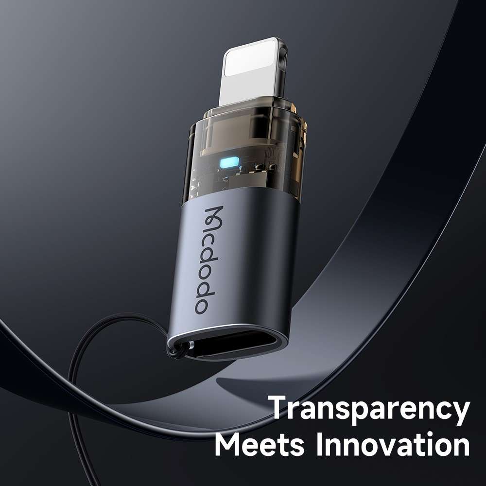 MCDODO OT-7630 MDD USB-C Female to iP Male Adapter with LED Light PD 36W Fast Charging Converter
