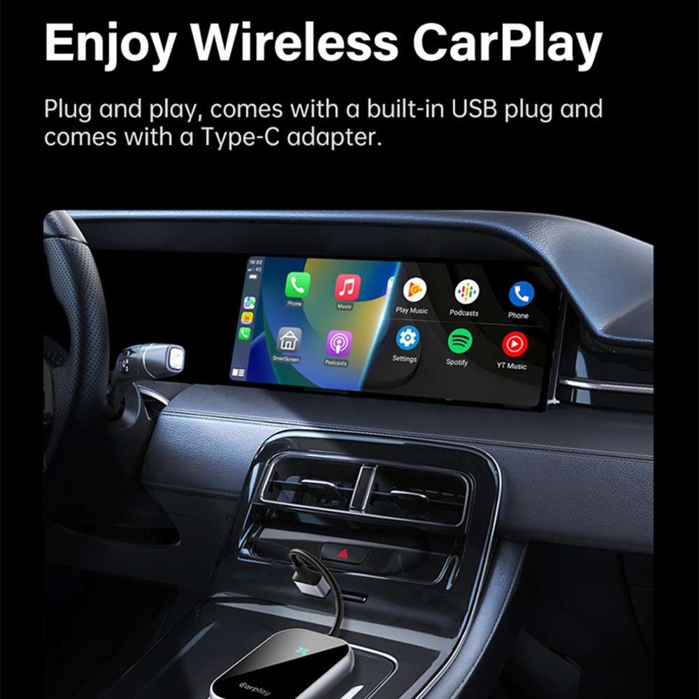 A21 Dual Band WiFi Bluetooth-compatible Car Android Auto Adapter Carplay Box Wired to Wireless Dongl