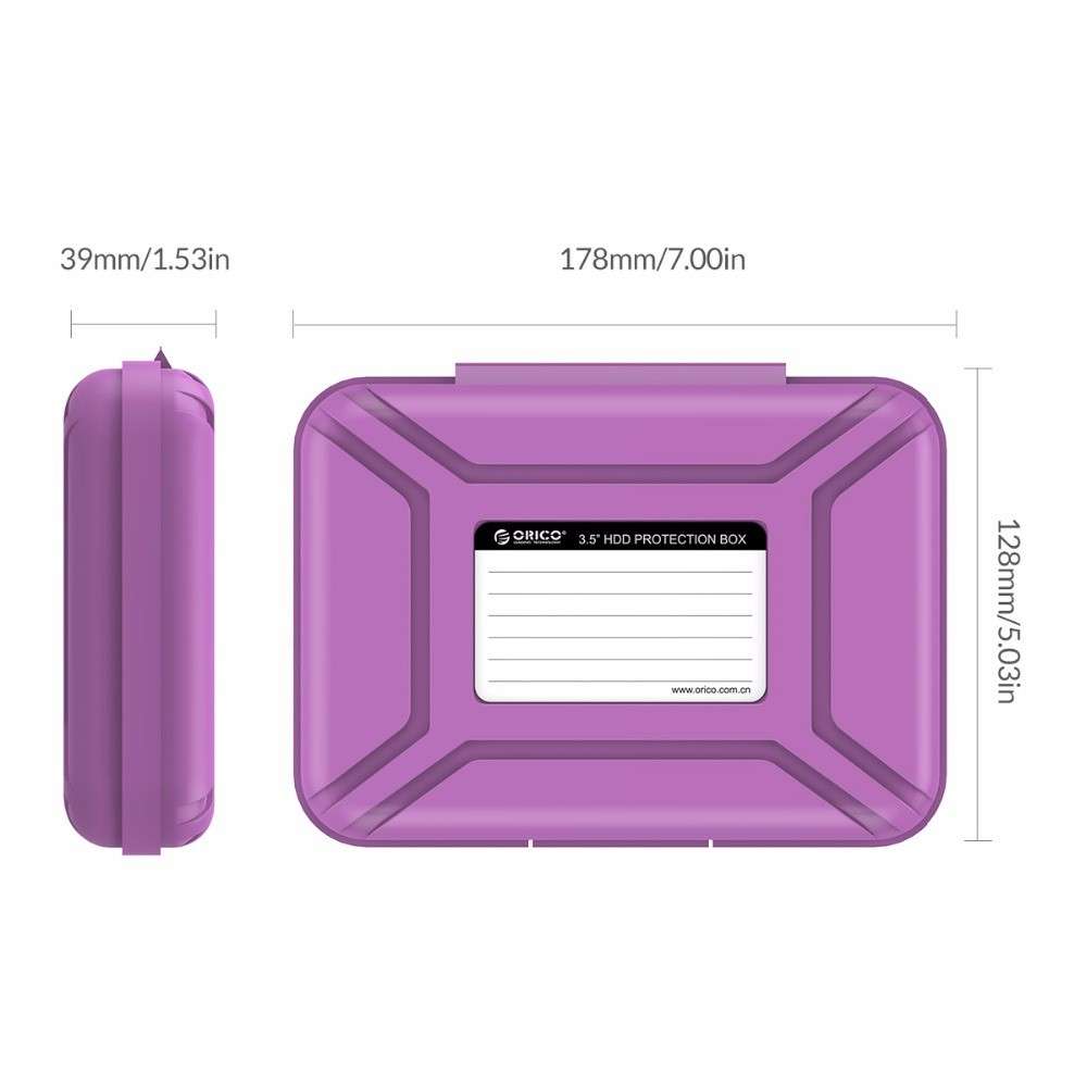 ORICO 3.5 inch Anti-Static Hard Disk Drive Protective Case Box (PHX35-V1) - Purple