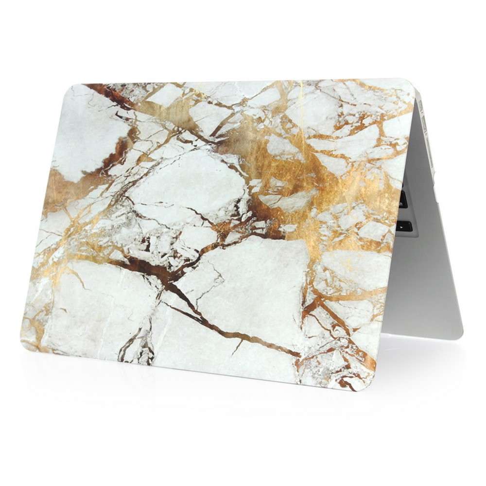Marble Texture Hard Cover Case for Apple MacBook Pro 13.3 Inch - Gold Color / Grey