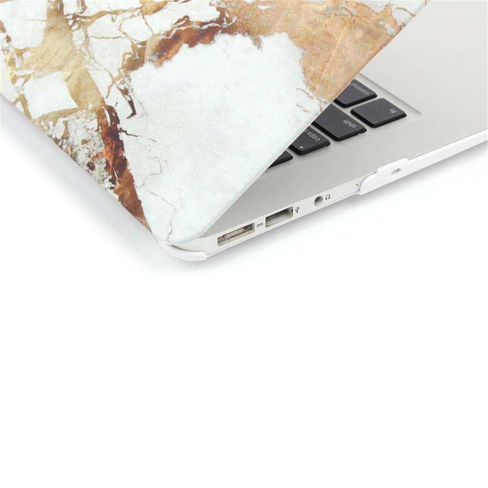 Marble Texture Hard Cover Case for Apple MacBook Pro 13.3 Inch - Gold Color / Grey