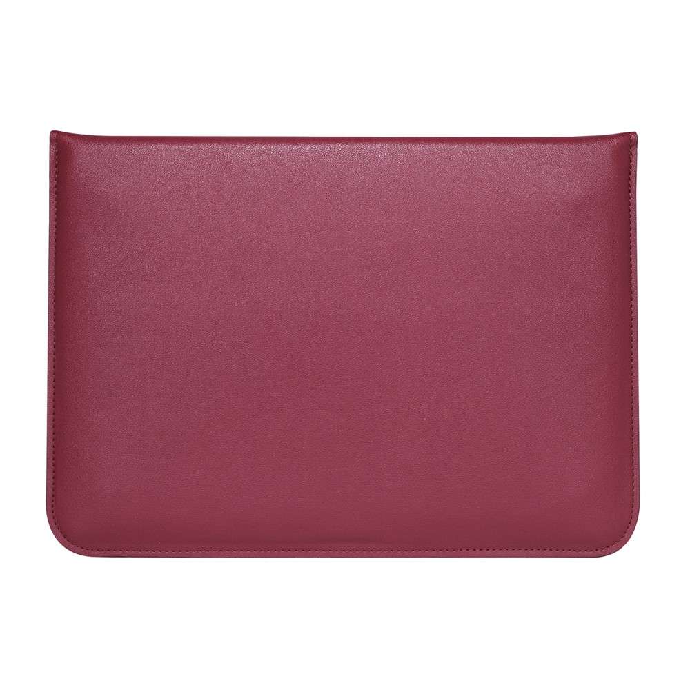 Envelop Style Leather Sleeve Pouch for Apple MacBook 12-inch / Air 11.6-inch - Wine Red