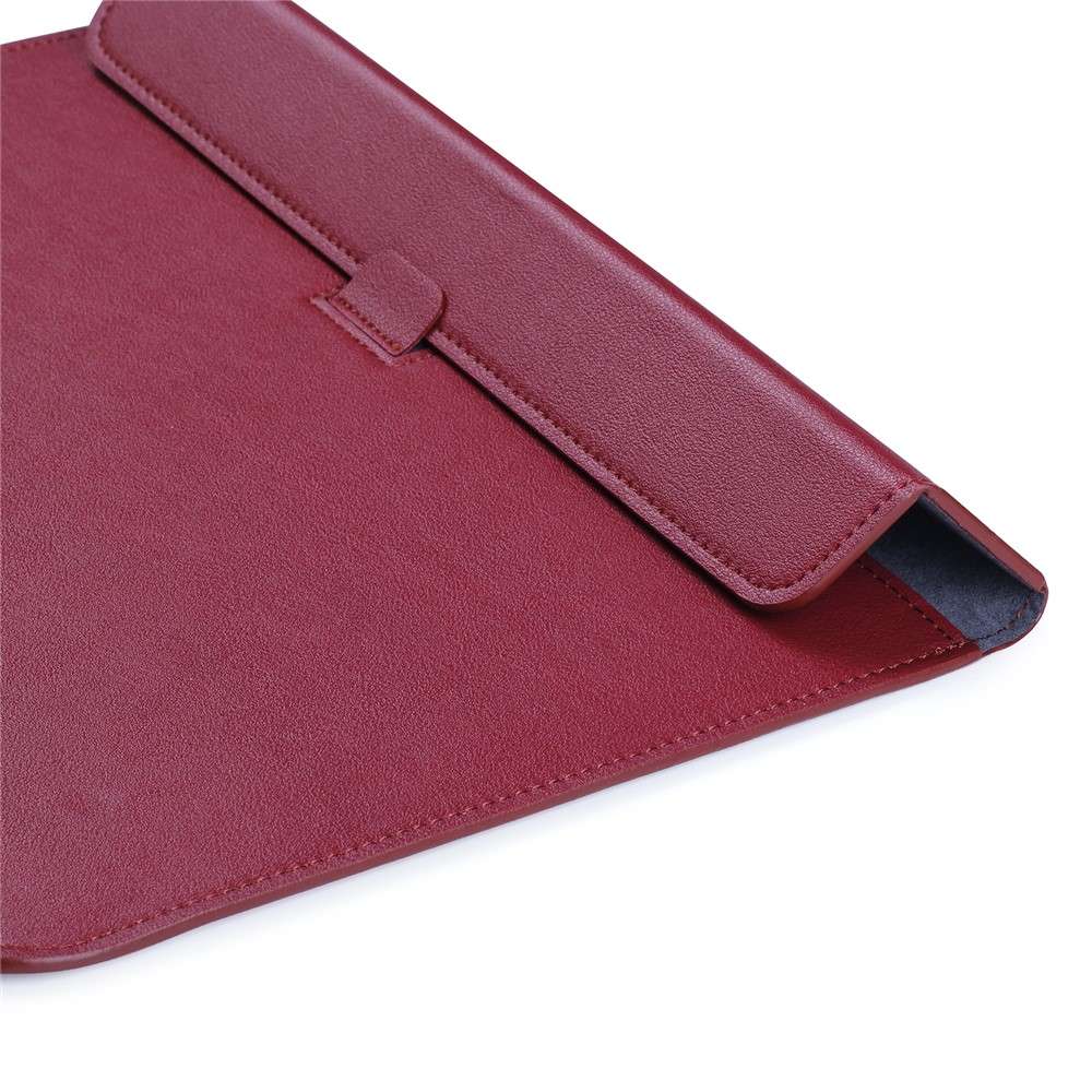 Envelop Style Leather Sleeve Pouch for Apple MacBook 12-inch / Air 11.6-inch - Wine Red
