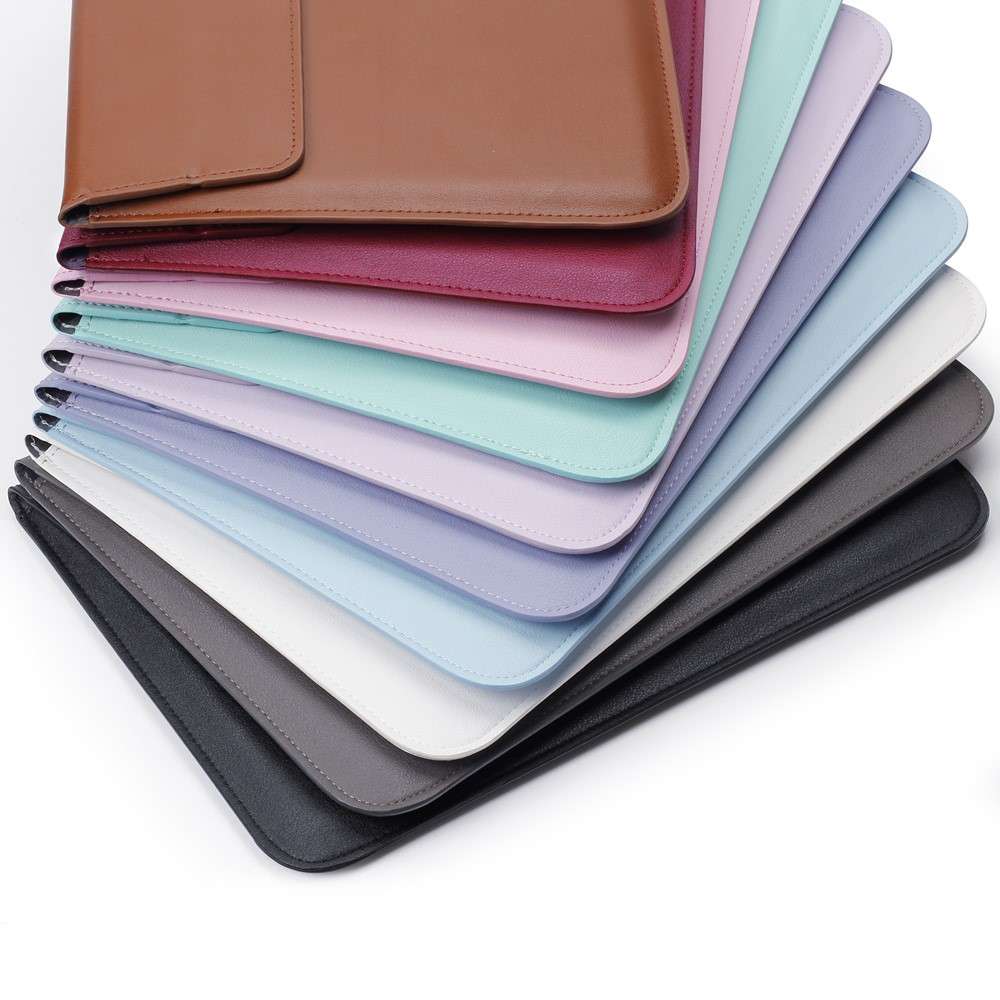 Envelop Style PU Leather Laptop Bag Sleeve Pouch for MacBook Air 13.3-inch/iPad Pro 12.9 - Black