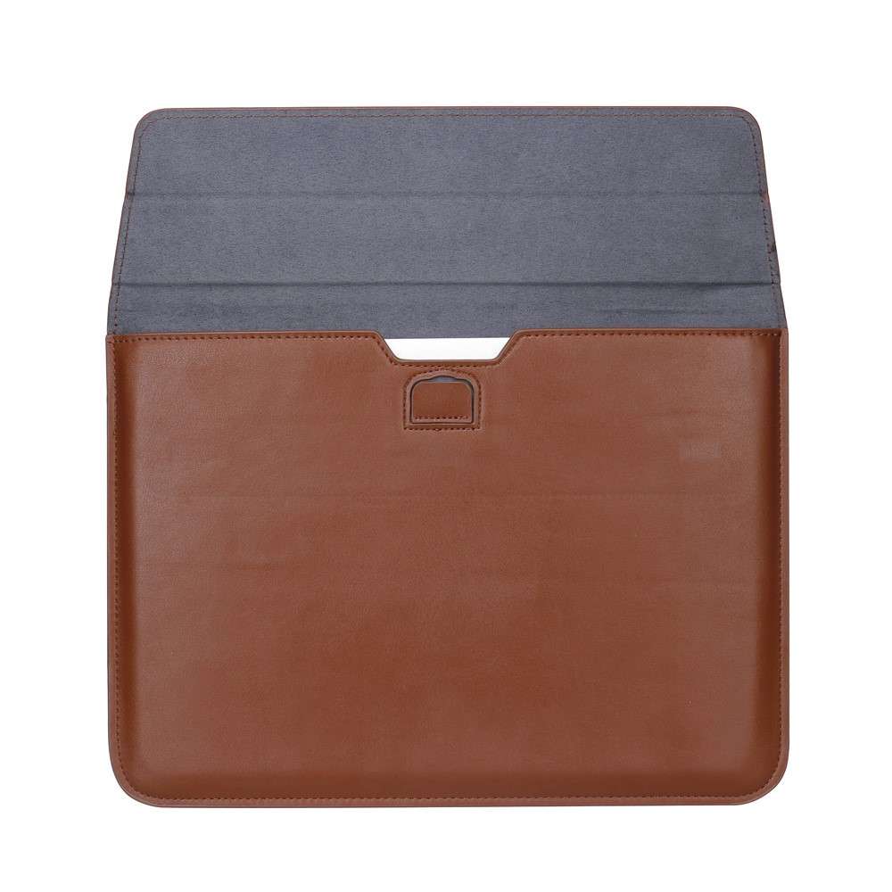 Envelop Style PU Leather Laptop Bag Sleeve Pouch for MacBook Air 13.3-inch / iPad Pro 12.9 - Brown