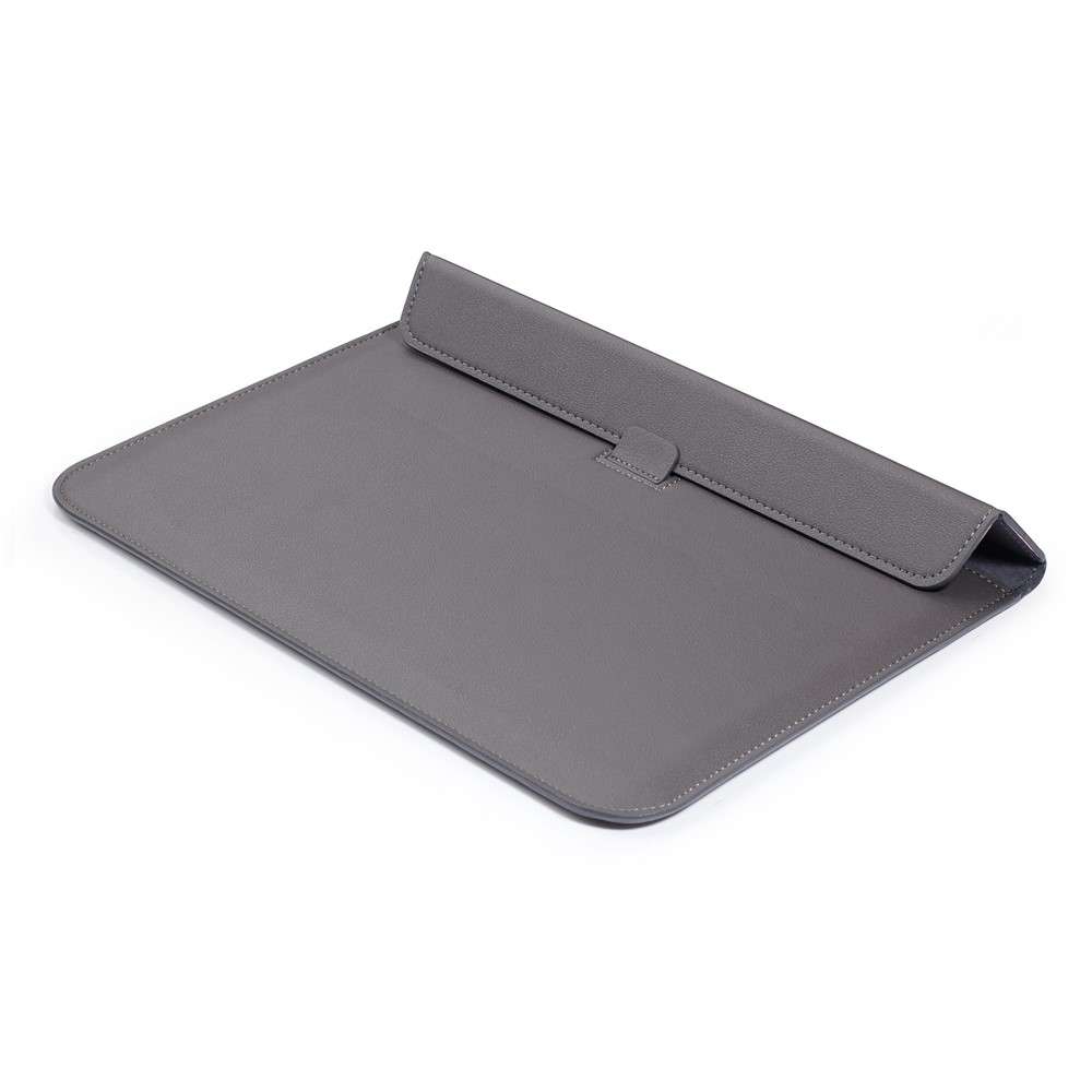 Envelop Style PU Leather Laptop Bag Sleeve Pouch for MacBook Air 13.3-inch / iPad Pro 12.9 - Grey