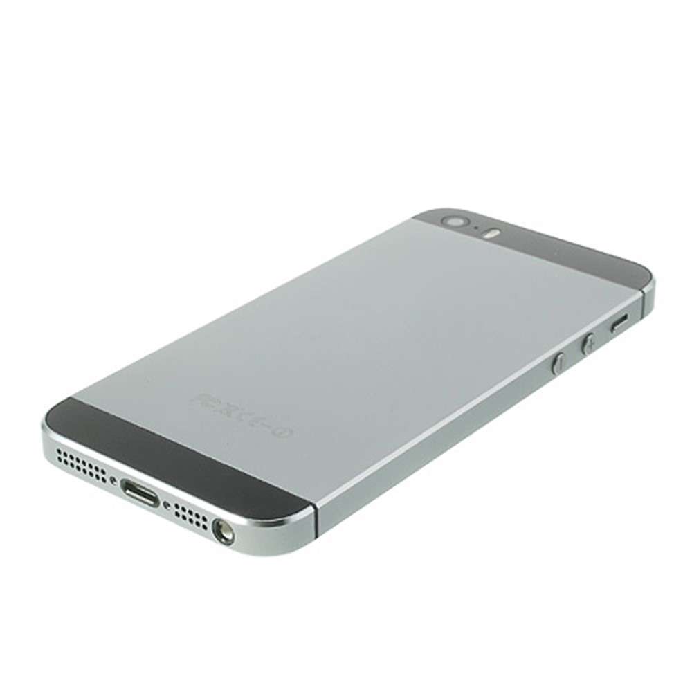 For iPhone 5s Metal Back Housing Faceplate Assembly w/ Other Parts - Black / Grey