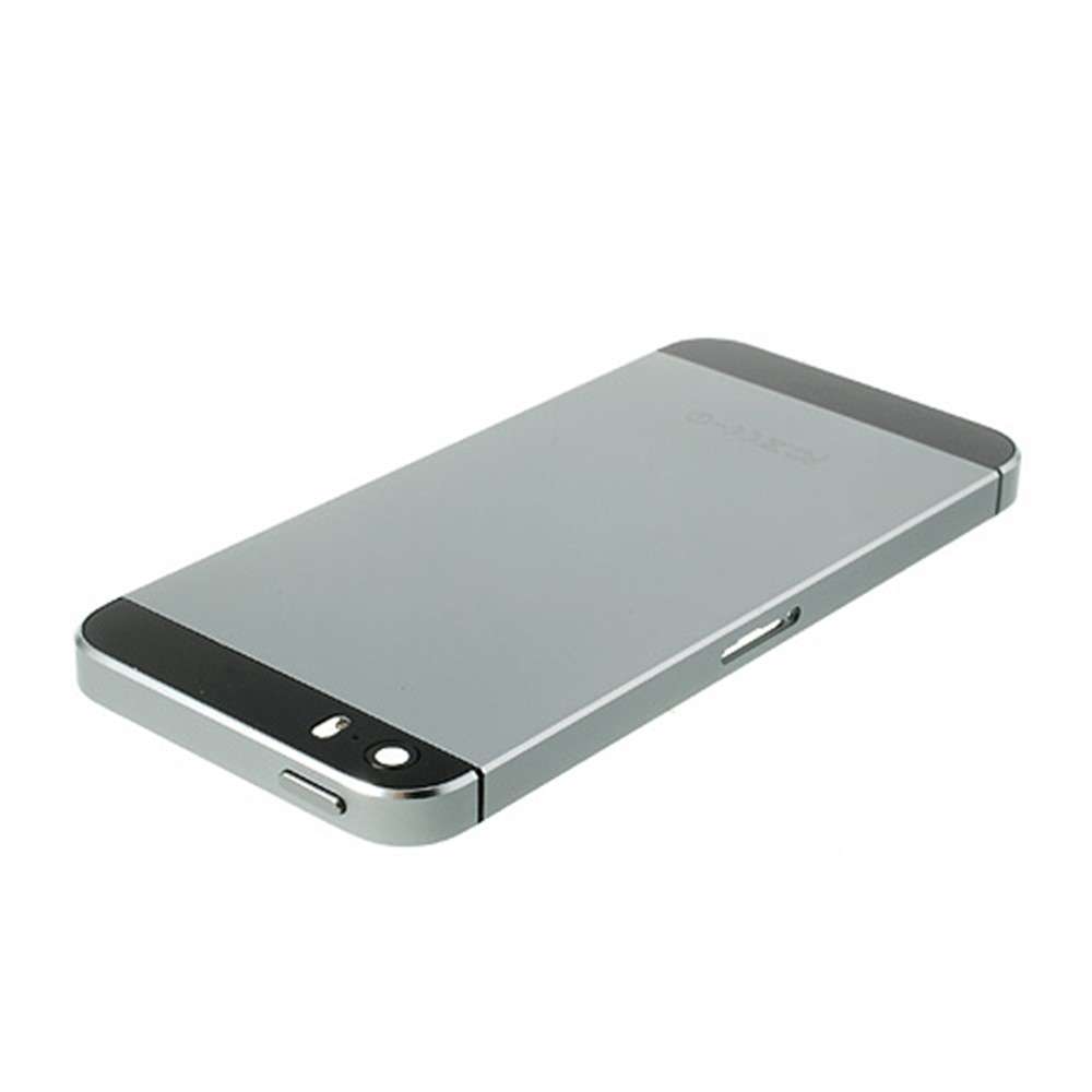 For iPhone 5s Metal Back Housing Faceplate Assembly w/ Other Parts - Black / Grey