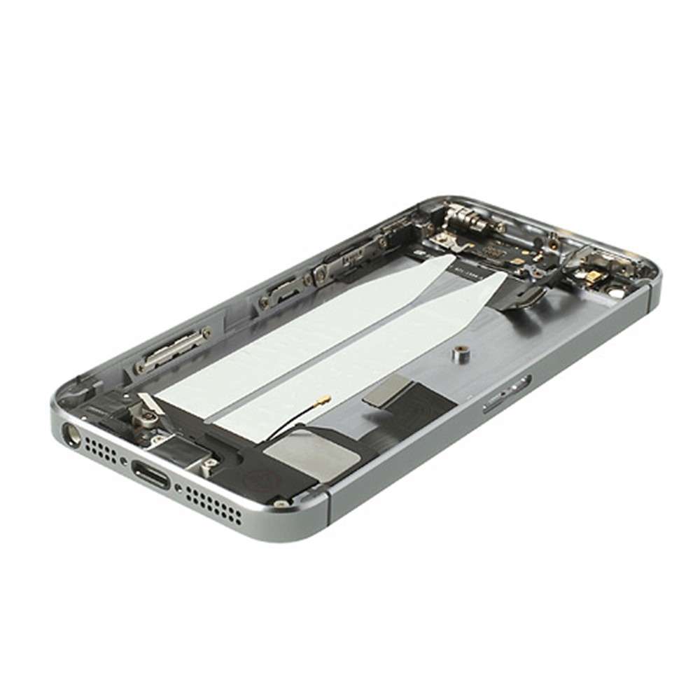 For iPhone 5s Metal Back Housing Faceplate Assembly w/ Other Parts - Black / Grey
