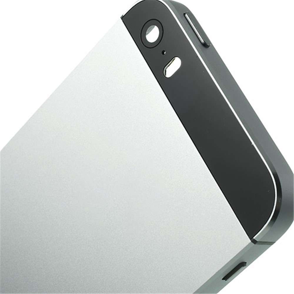 For iPhone 5s Metal Back Housing Faceplate Assembly w/ Other Parts - Black / Grey