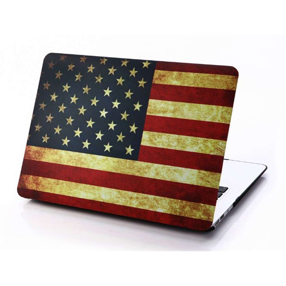 Vintage US Flag Rubberized Plastic Case Cover for Apple Macbook Air 13.3