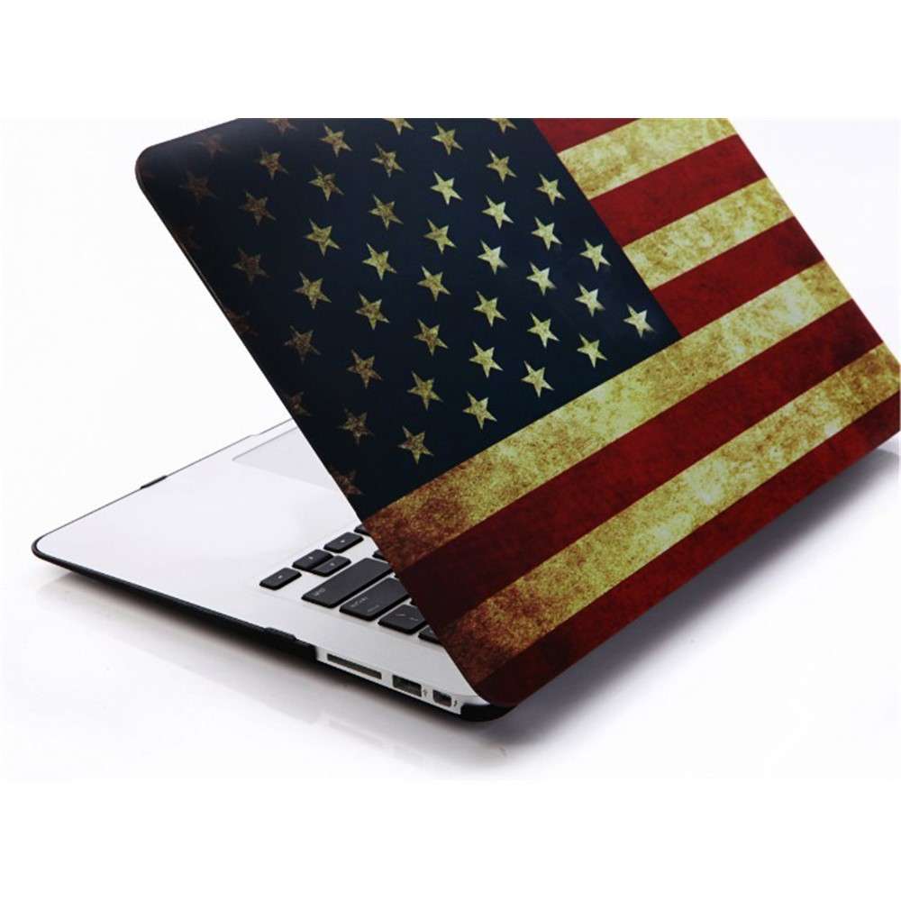 Vintage US Flag Rubberized Plastic Case Cover for Apple Macbook Air 13.3