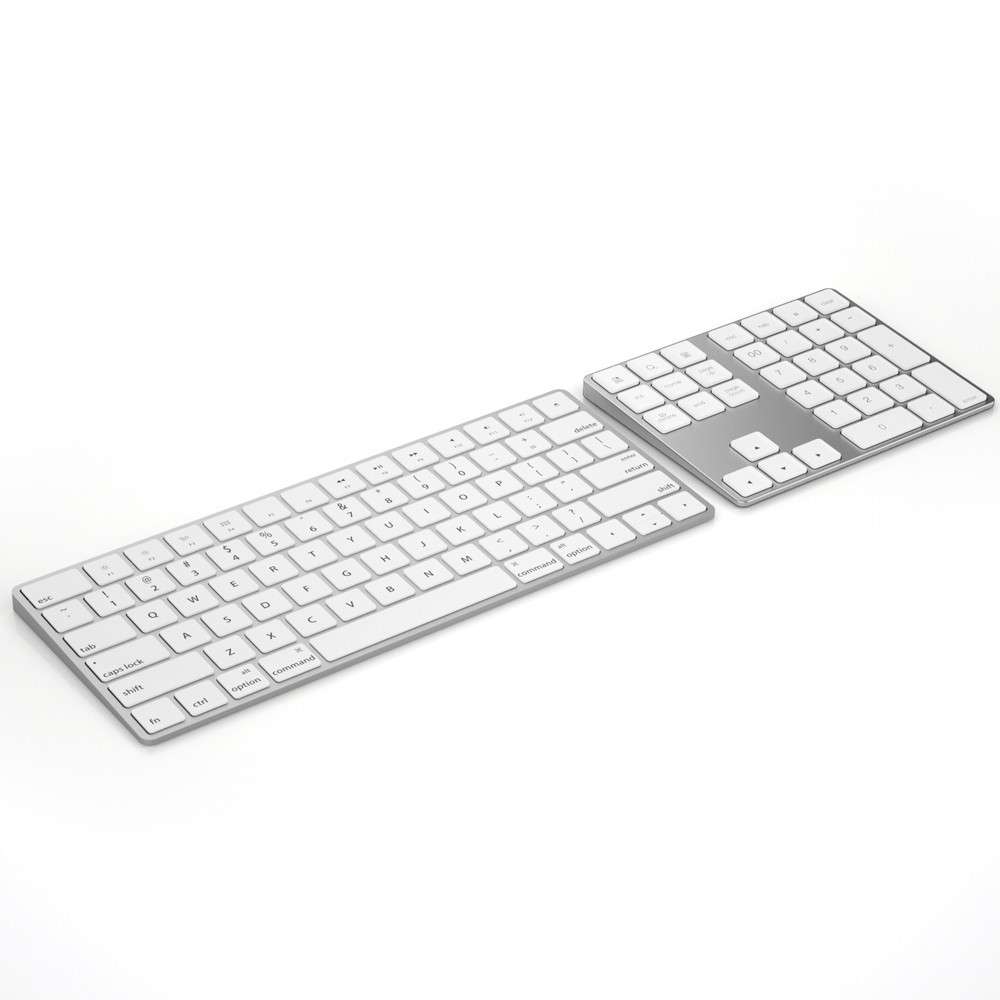 Aluminium 34-Key Wireless Numeric Bluetooth-compatible Keyboard Keypad for Windows/iOS/Android - Sil