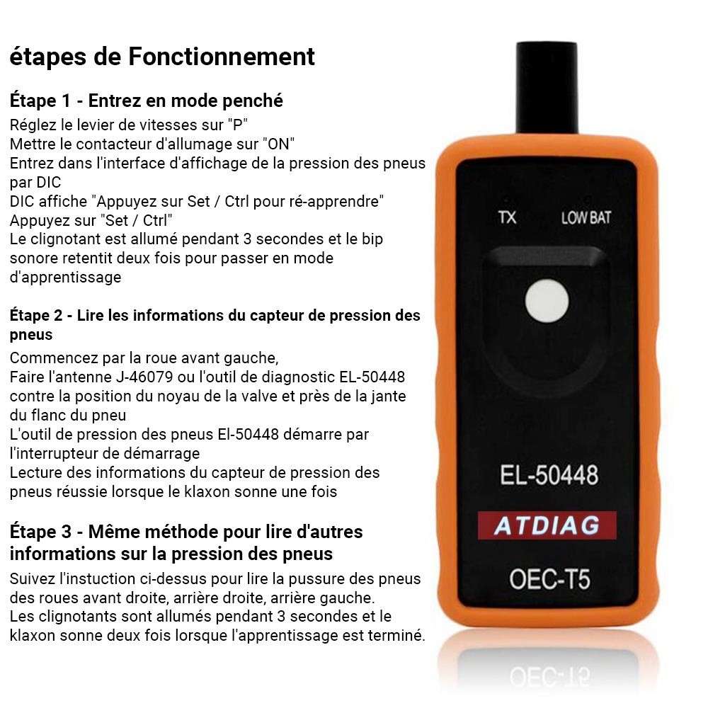 TPMS Activation Tool Relearn Tool EL-50448 Auto Tire Pressure Monitor Sensor Reset OEC-T5 for GM Ser