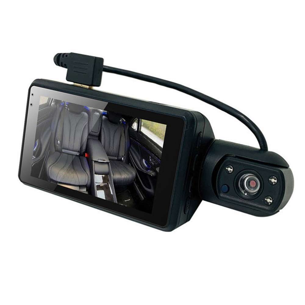 1296P DVR Dash Camera Front and Inside Dual Camera Car Dashcam 3 inch Gravity Sensing IPS Screen Dri