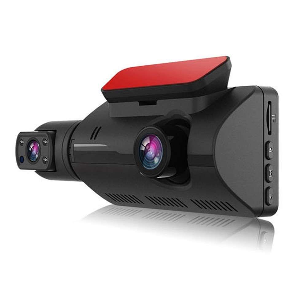 1296P DVR Dash Camera Front and Inside Dual Camera Car Dashcam 3 inch Gravity Sensing IPS Screen Dri