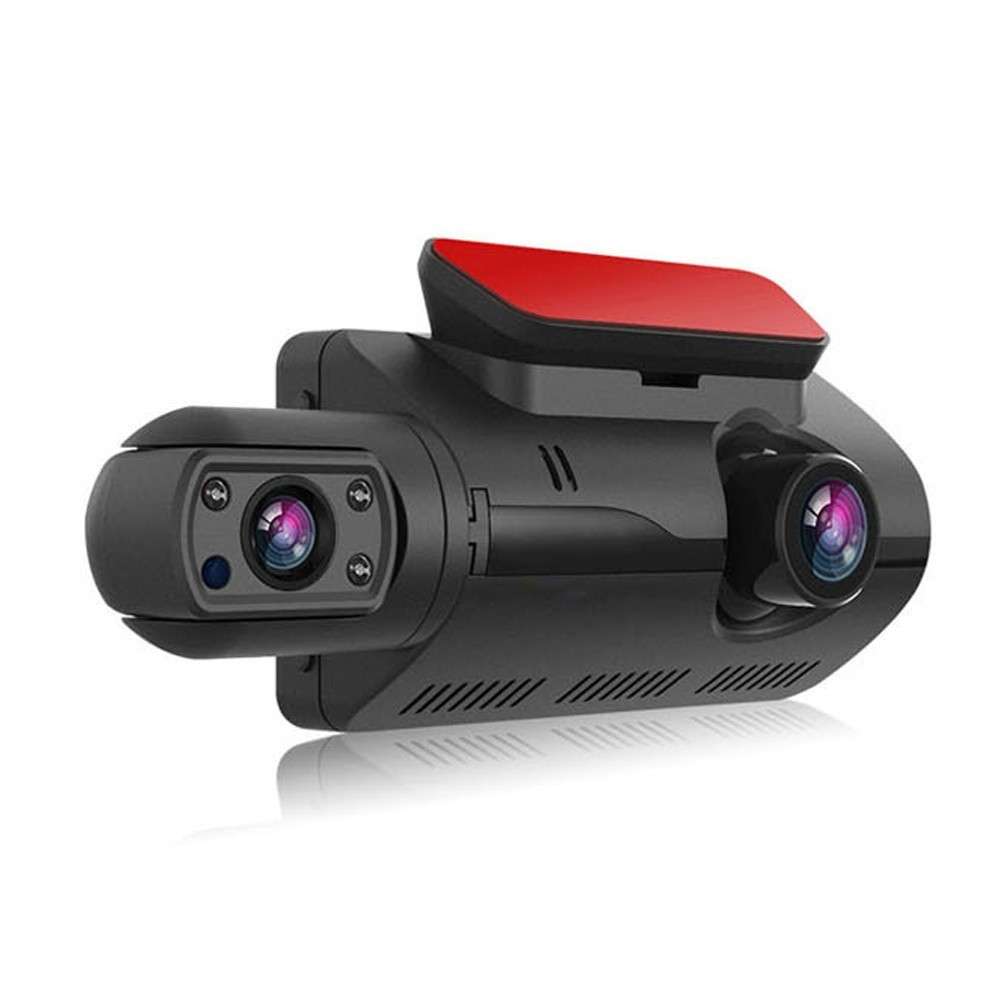 1296P DVR Dash Camera Front and Inside Dual Camera Car Dashcam 3 inch Gravity Sensing IPS Screen Dri