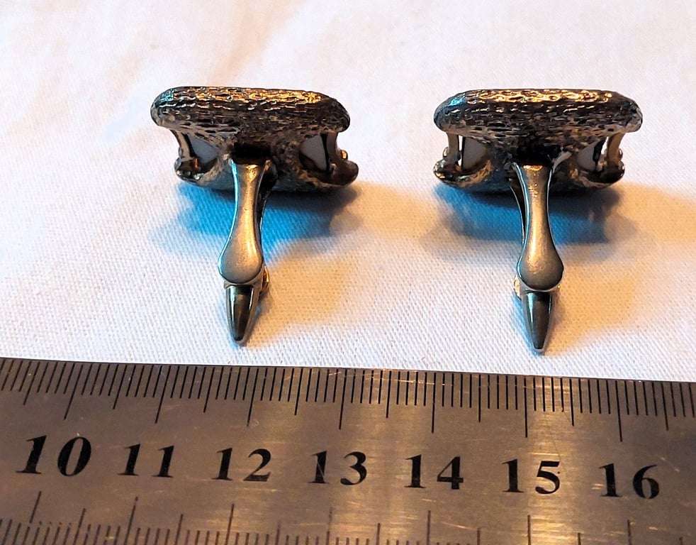 Vintage Japanese Arita Toshikane - Metal -Samurai Warrior cufflinks