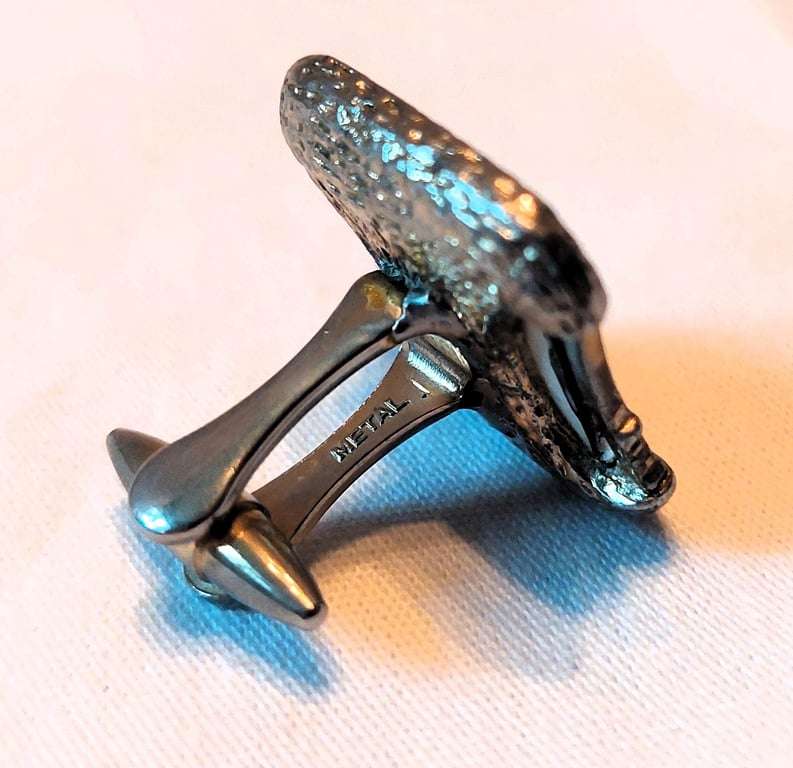 Vintage Japanese Arita Toshikane - Metal -Samurai Warrior cufflinks