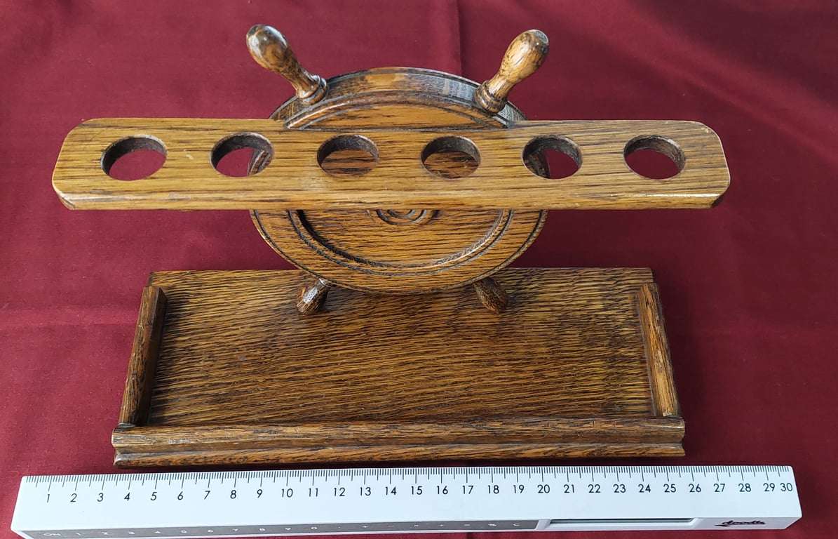 Vintage  6 wooden tobacco pipe holder made by Tallent of Old Bond Street London