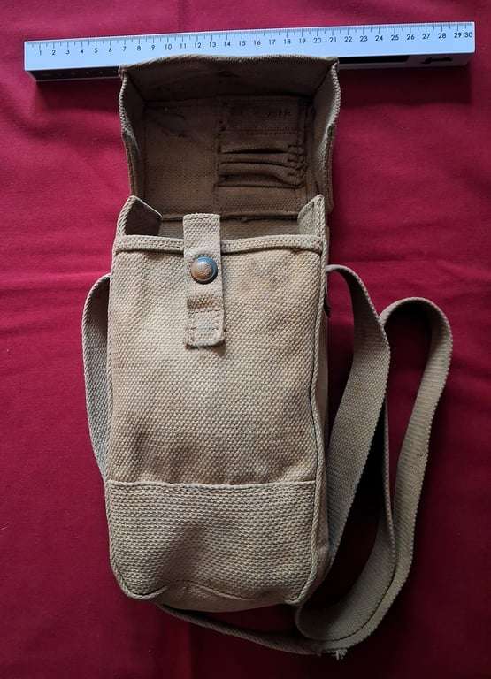 Rare Original WW2 South African / British P37 Canvas Pouch with Shoulder Sling (1939 Pattern - Di...