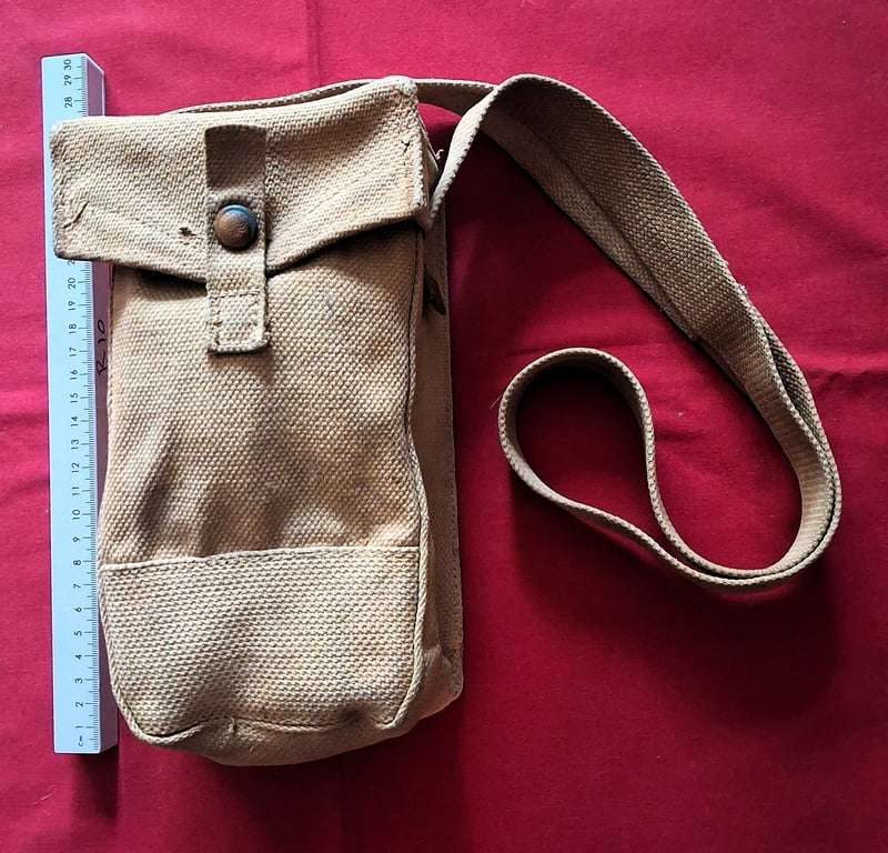 Rare Original WW2 South African / British P37 Canvas Pouch with Shoulder Sling (1939 Pattern - Di...