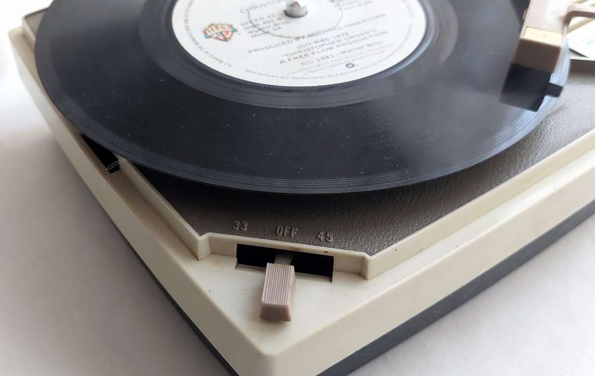 Vintage Denon Portable Record Player- Plays both 45 singles & 33 LP's