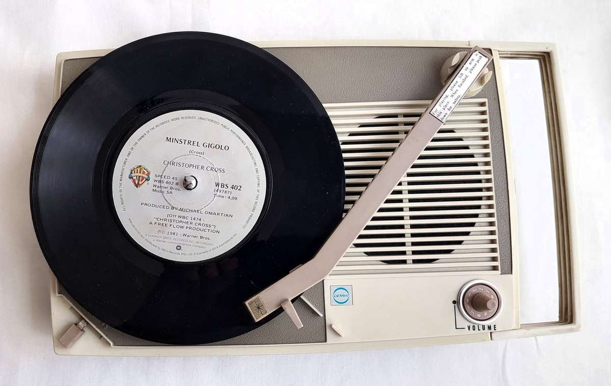 Vintage Denon Portable Record Player- Plays both 45 singles & 33 LP's