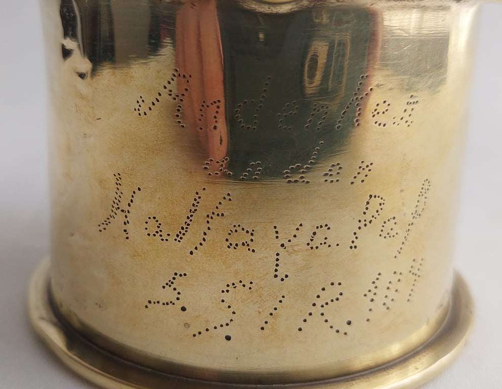 Trench Art - 1 Off Brass Shell (Shaped in the shape of an ashtray) - 75 mm Caliber - Italian Bras...