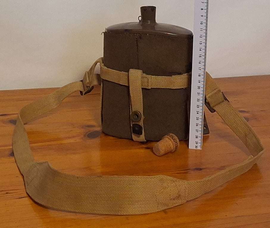 World War 2 - Water Bottle with cover , harness & shoulder strap