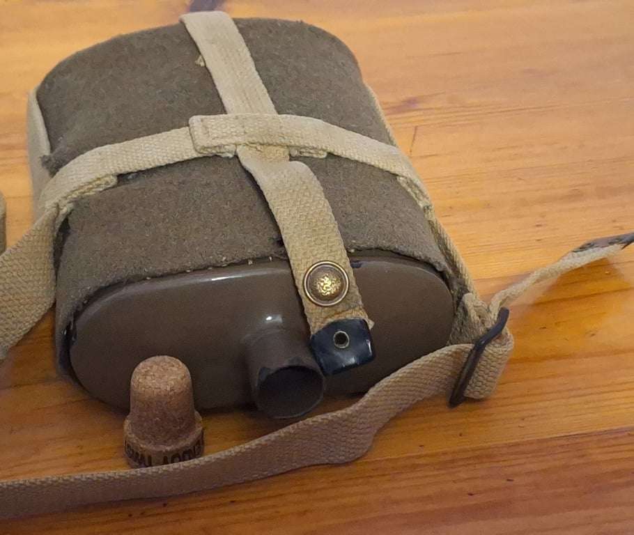 World War 2 - Water Bottle with cover , harness & shoulder strap