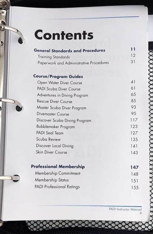 Padi - Instructor Manual with Course / Program guides & Multilevel Recreational Dive Planner