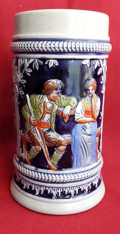 Original German King 10 Blue& Grey Beer Stein - 300 A 1/2