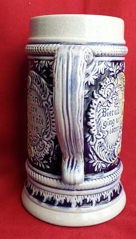 Original German King 10 Blue& Grey Beer Stein - 300 A 1/2