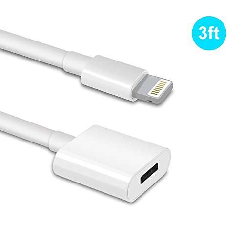 BYSTECH 3ft Lightning Extension Cable 8-Pin Adapter Male to Female Cord Extender