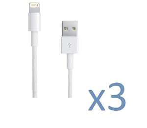 32nd Pack of 3 USB data charging cables for Apple iPhone 5 5S