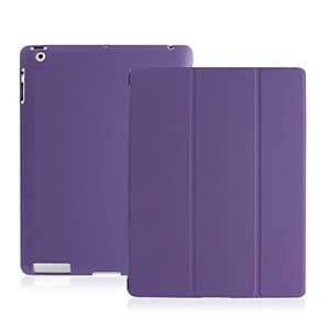KHOMO iPad 2 iPad 3 iPad 4 Case Dual Purple Ultra Slim StMagnetic Smart Cover Auto Wak