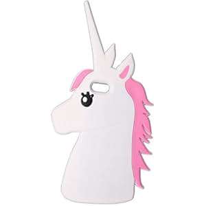 Gadget Zoo Cute Animal Unicorn Horse Case White Silicone 3D Cover For iPhone 6 6s