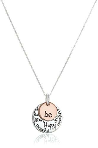 Two-Tone Sterling Silver "Be" Graffiti Charm Necklace, 18"