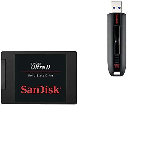 SanDisk Ultra II 500GB SATA III Solid State Drive and SanDisk Extreme CZ80 64GB