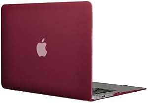Topideal Matte Silky-Smooth Satins Soft-Touch Hard Shell Case Cover for 13-MacBook Air 13 (Wine Red)