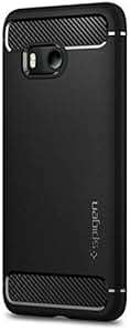 Spigen H11CS21938 HTC U11 Case Rugged Armor Black Original Patent Carbon Fiber Design Shock Absorpti