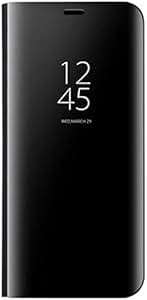 coque Clear View Standing Case Mirror Plating Flip Case Huawei (Huawei Mate 20 Pro)(Black)