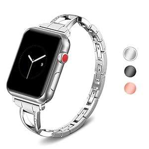 SUPERSUN Apple Watch Straps 42mm iwatch Strap Stainless Steel Replacement Ban (42MM)(Silver)