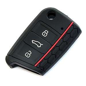 9 MOON Fashion Silicone Remote Flip Key FOB Silicone Case Cover fit VW Volkswagen Golf 7 GTI Golf V