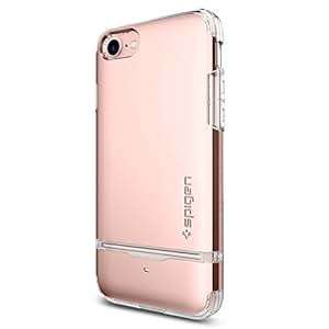 iPhone 7 Case, Spigen [Flip Armor] Card Holder [Rose Gold] Slim Fit Dual Layer Protective with Car