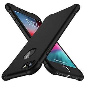 iPhone 7 Case iPhone 8 Case 2 x Tempered Glass Screen Protector ORET (iPhone 7/iPhone 8)(Black)